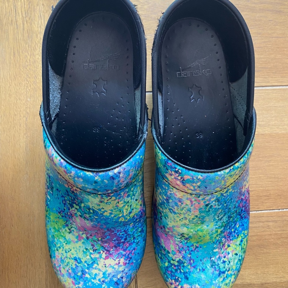 Dansko Watercolor Clogs Shoes Sz. 8.5 / 39 - Picture 2 of 12